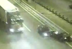 Otobanda Korkunç kaza (VİDEO)