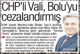 Bolulular CHP"li Vali'den cevap bekliyor