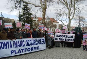 Konya'da 76. Başörtüsü Eylemi