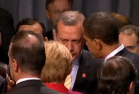 Erdoğan ile Obama ayaküstü konuştu