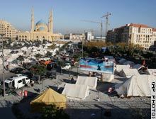 Beyrut'ta, Hizbullah 500 çadır kurdu