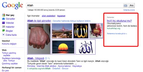 Google'da İncil Propogandası