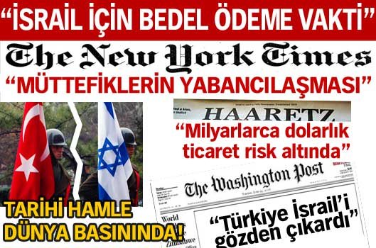 İsrail'e Büyük Rest Dünya Basını'nda