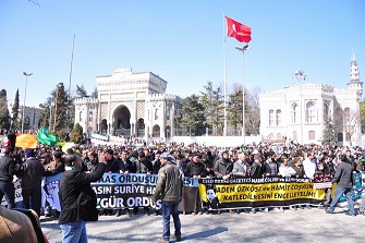 Bayazıd Meydanı'nda Suriye Protestosu(FOTO)