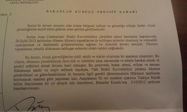 İşte Tezkere Metni