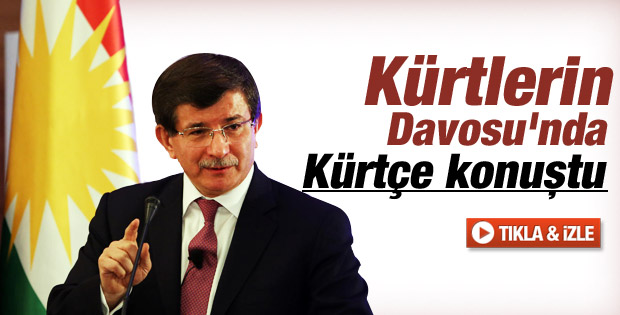 Davutoğlu Kürtlerin Davosu'nda Kürtçe Konuştu İZLE