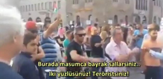 İsrail'e destek yürüyüşünü tek başına dağıttı