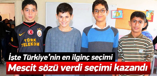 Mescit yaptırma sözü veren öğrenci seçimi kazandı