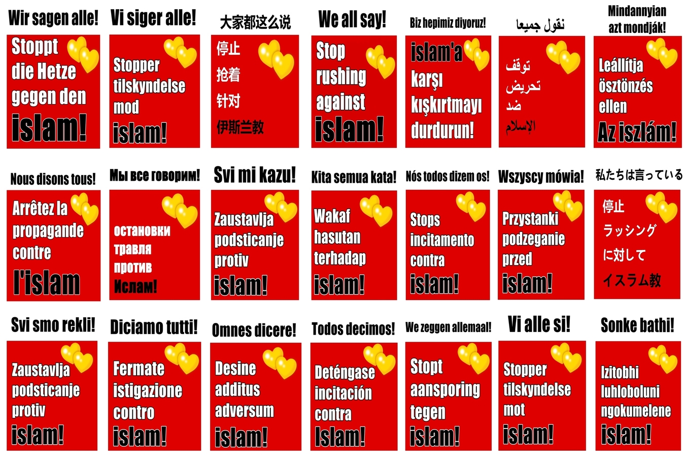 İslam karşıtlığına karşı 21 dilde imza kampanyası