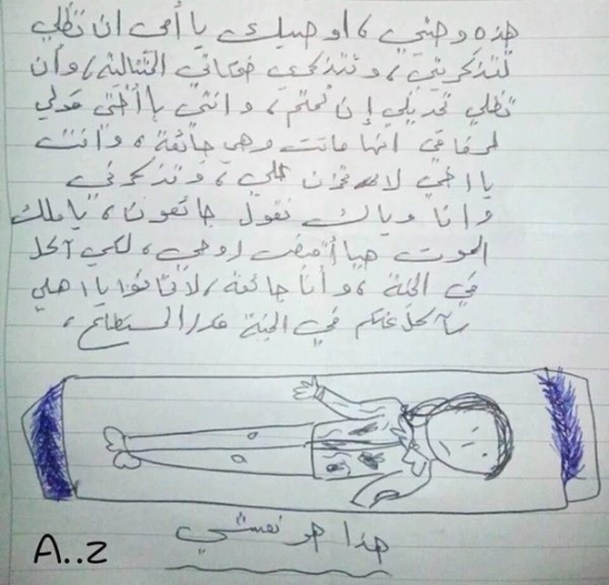 Açlıktan Can Veren Suriyeli Çocuğun Mektubu