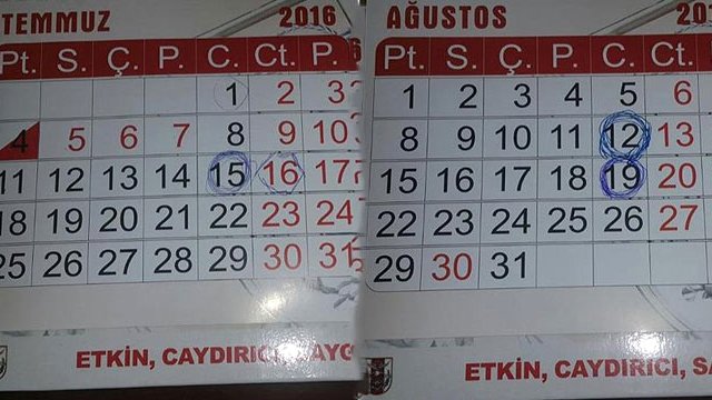 Tümgeneral Darbe Girişimi Gününü Takviminde İşaretlemiş