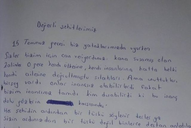 Amed'li Öğrencilerden Hüzünlendiren Mektup