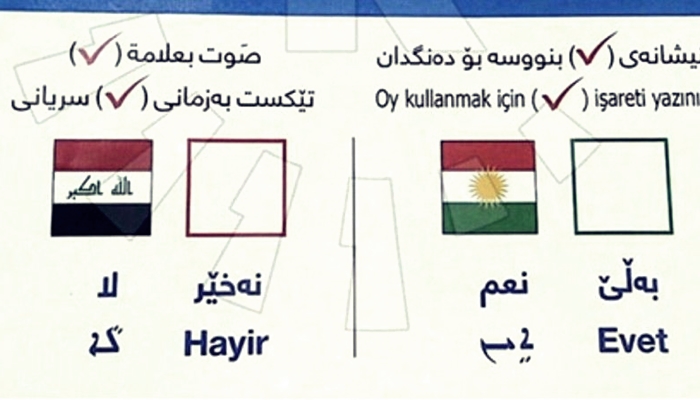 Barzani 3 Dilde Oy Pusulası Hazırladı