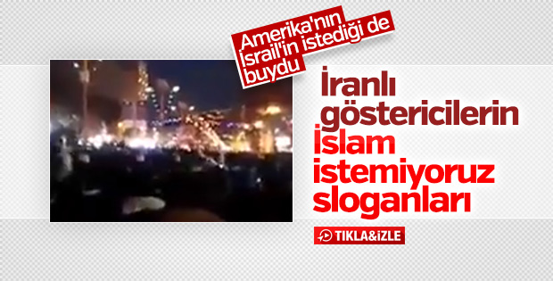 İran'da  Göstericiler İslam'a Hakaret Etti (VİDEO)