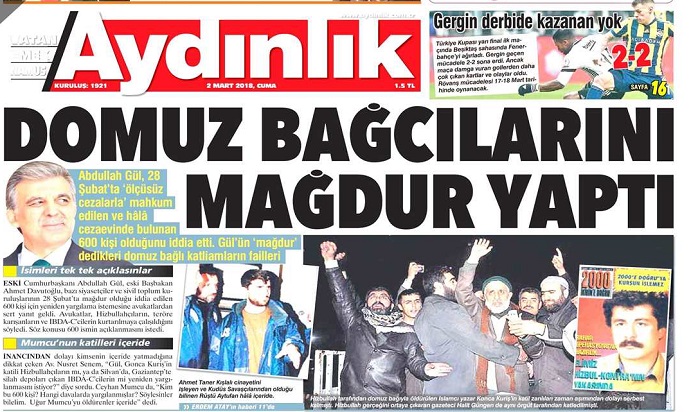 Aydınlık Gazetesinden 28 Şubat Yalanı