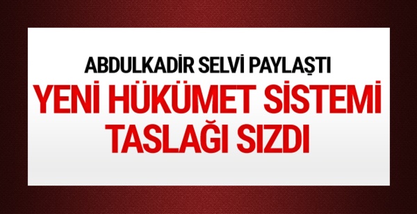 Yeni Hükmet Taslağı Basına  Sızdı