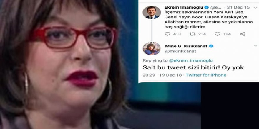 Mine Kırıkkanat: İmamoğluna  Oy Yok