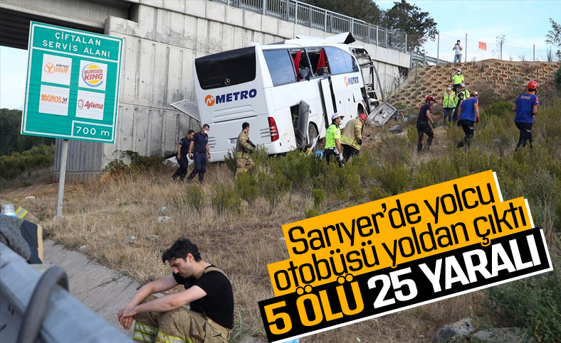 Kuzey Marmara Otoyolunda Yolcu Otobüsü Yoldan Çıktı