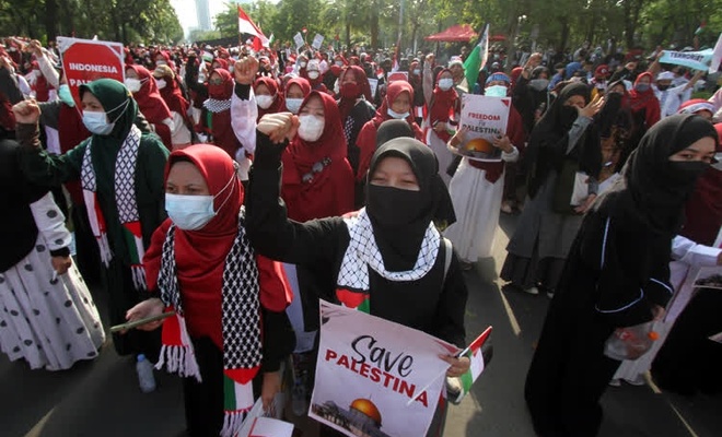 Endonezya'da Filistin'e Destek Gösterisi!