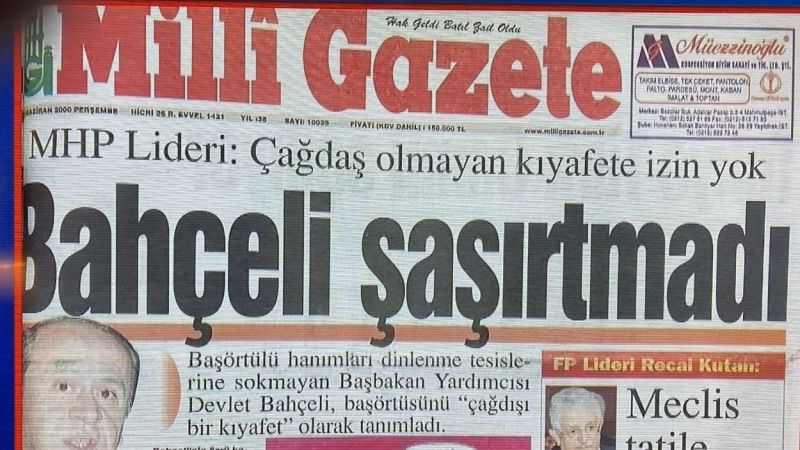 Arşiv  Unutmaz ! Bahçeli Başörtüsüne Böyle Karşı Çıkmış