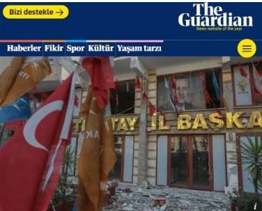 The Guardian  : Deprem Türk Hükemeti Ve Erdoğan'ı Devirebilir