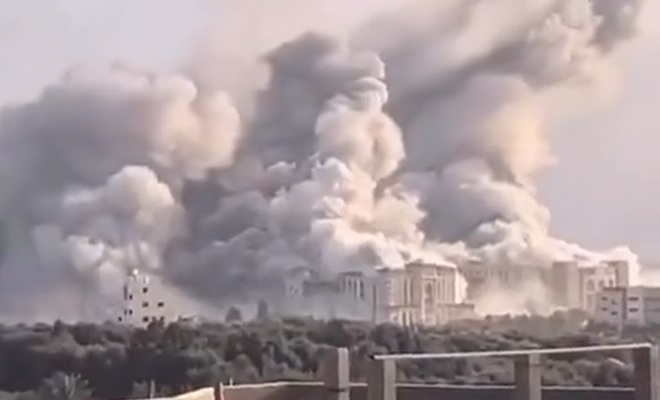 İşgal Rejimi " Gazze  El Ezher" Üniversitesini Bombaladı