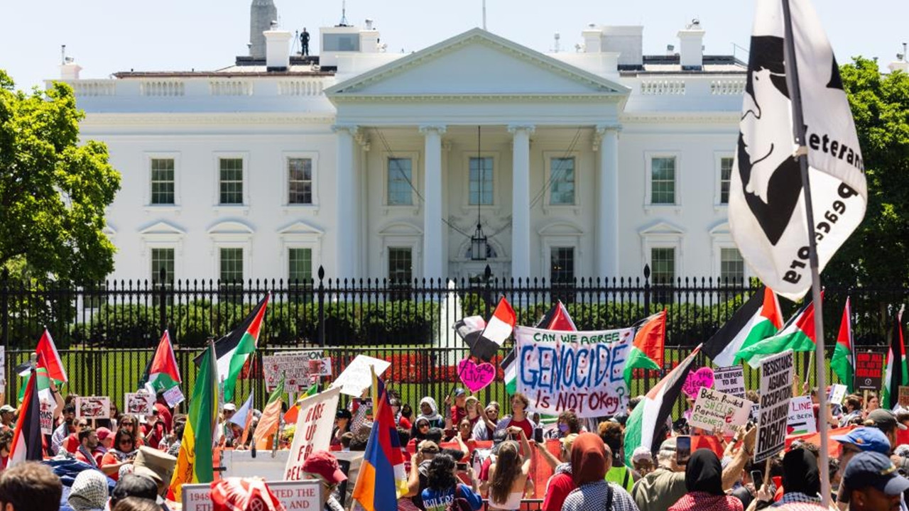 ABD'de binlerce Filistin destekçisi Beyaz Saray’ı kuşattı