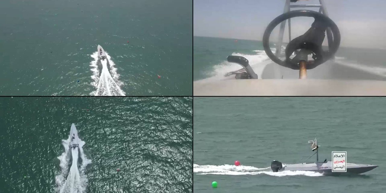 Yemen Sahaya Yeni Deniz Dronu Sürdü ve Vurdu (VİDEO)