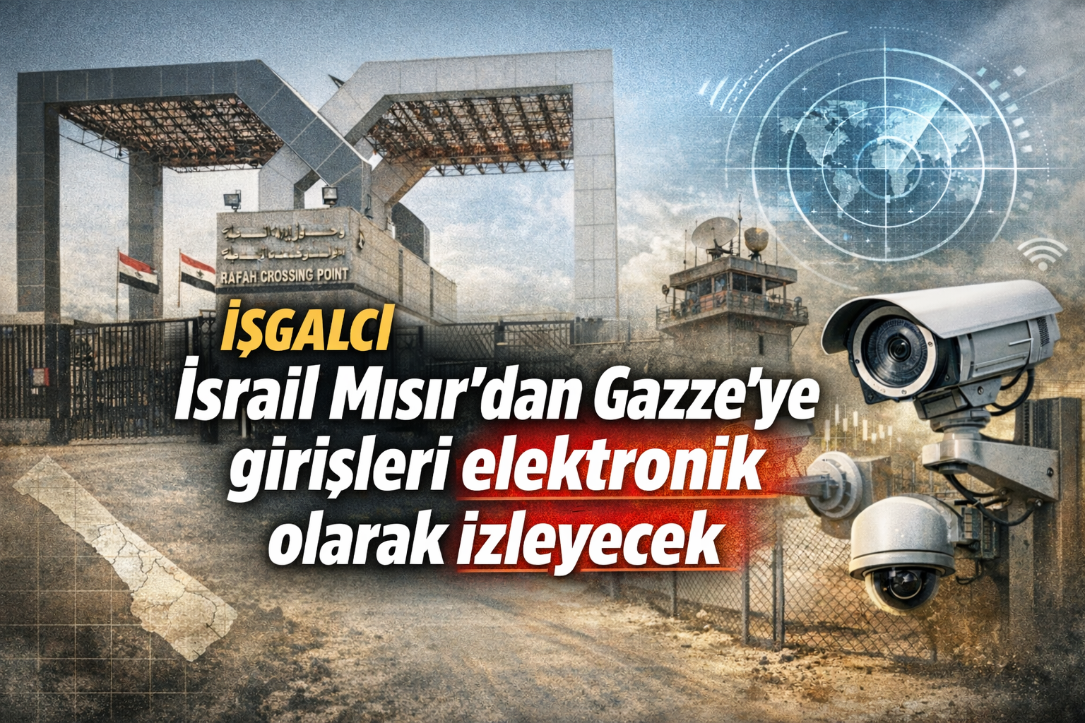“İşgalci İsrail, Mısır’dan Gazze’ye girişleri elektronik olarak izleyecek.”