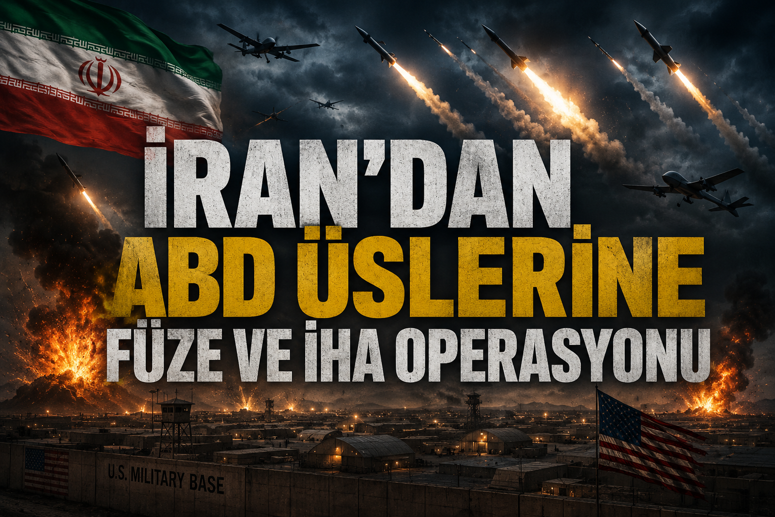 İran’dan ABD Üslerine Füze ve İHA Operasyonu
