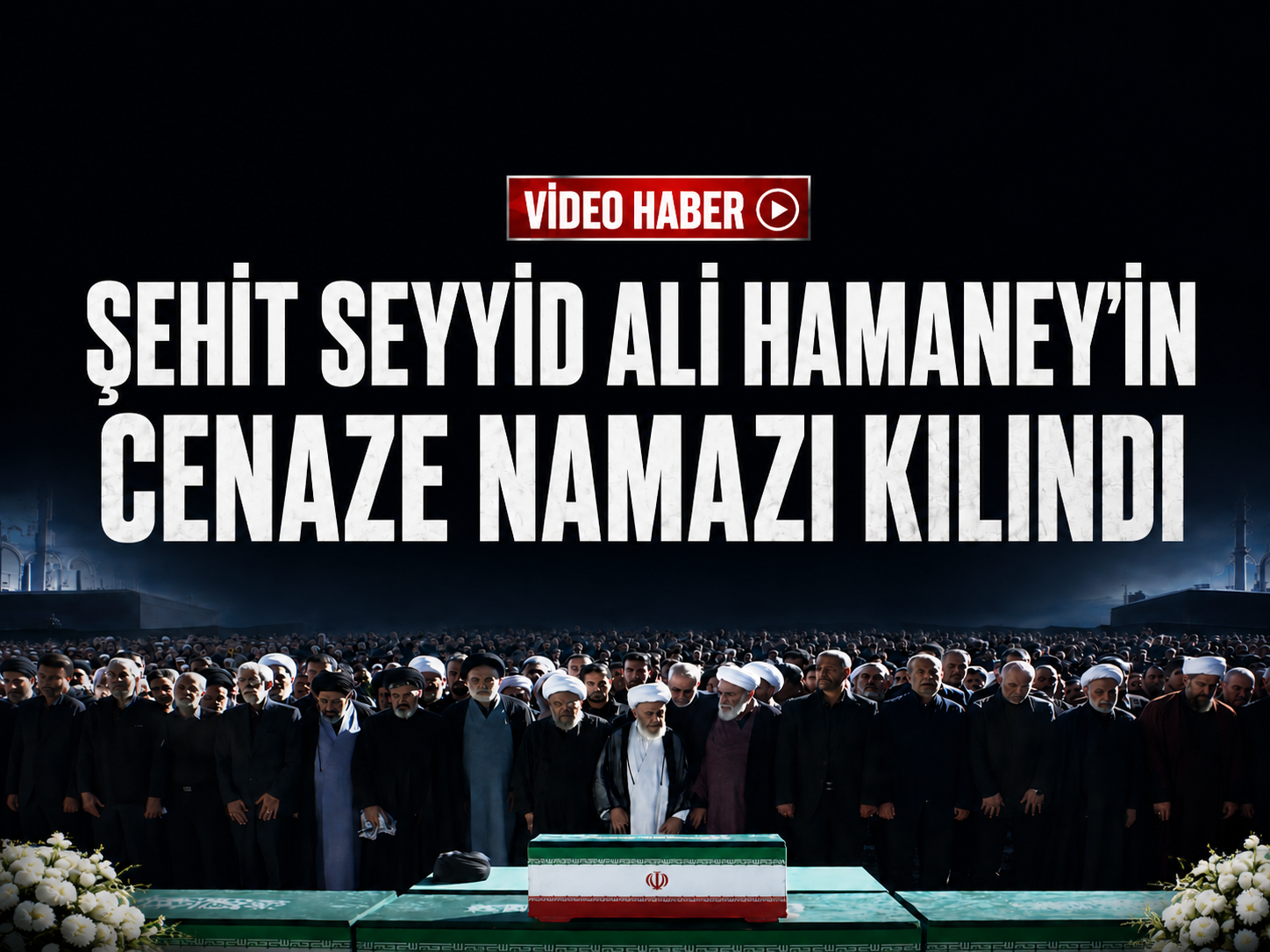 Tahran'da milyonlarca kişi şehit liderin cenaze namazını kıldı.