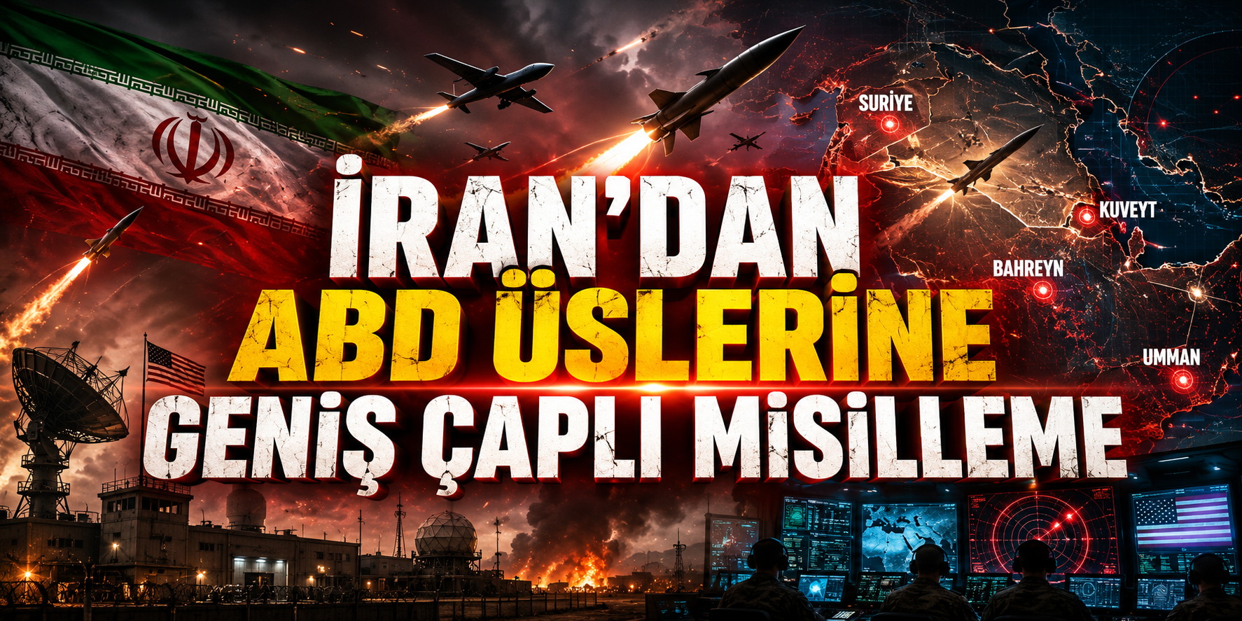 MANŞET: İRAN’DAN ABD ÜSLERİNE GENİŞ ÇAPLI MİSİLLEME