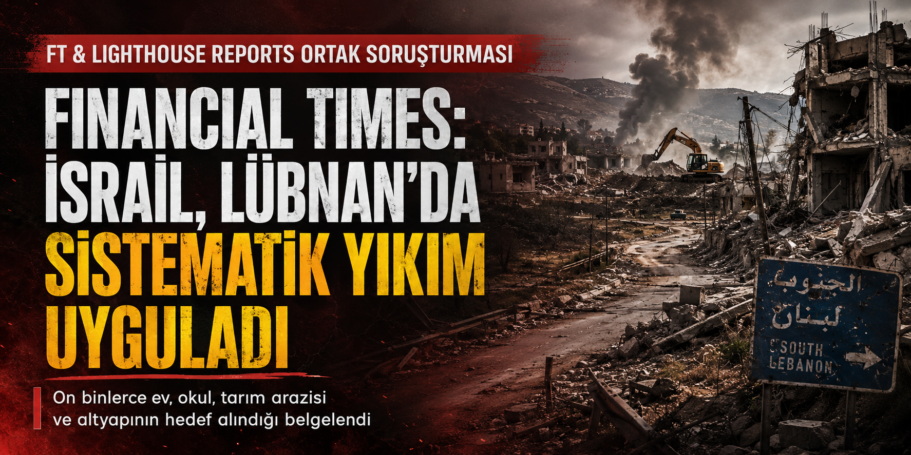 Financial Times: İsrail, Lübnan'da kasıtlı ve sistematik yıkım uyguladı