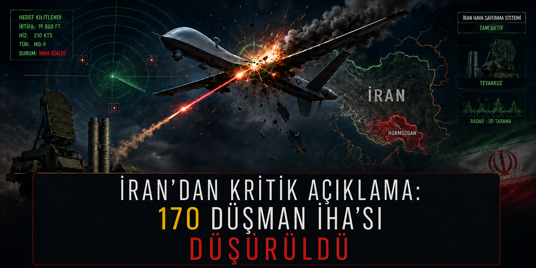 İRAN, HÜRMÜZGAN SEMALARINDA MQ-9 İHA'SINI DÜŞÜRDÜ