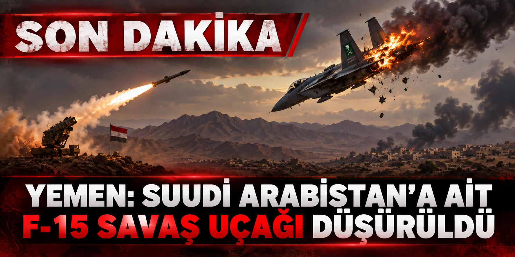 YEMEN: SUUDİ ARABİSTAN’A AİT F-15 SAVAŞ UÇAĞI DÜŞÜRÜLDÜ