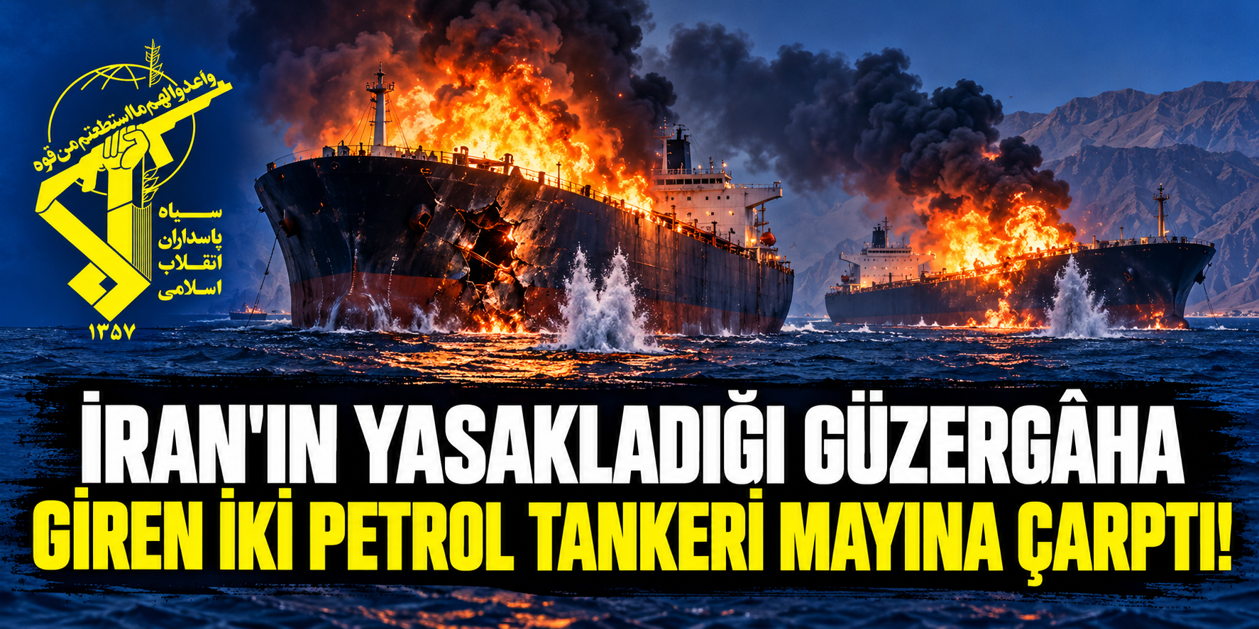 Devrim Muhafızları: Hürmüz Boğazı’nda Mayına Çarpan İki Süper Tanker Kaza Geçirdi