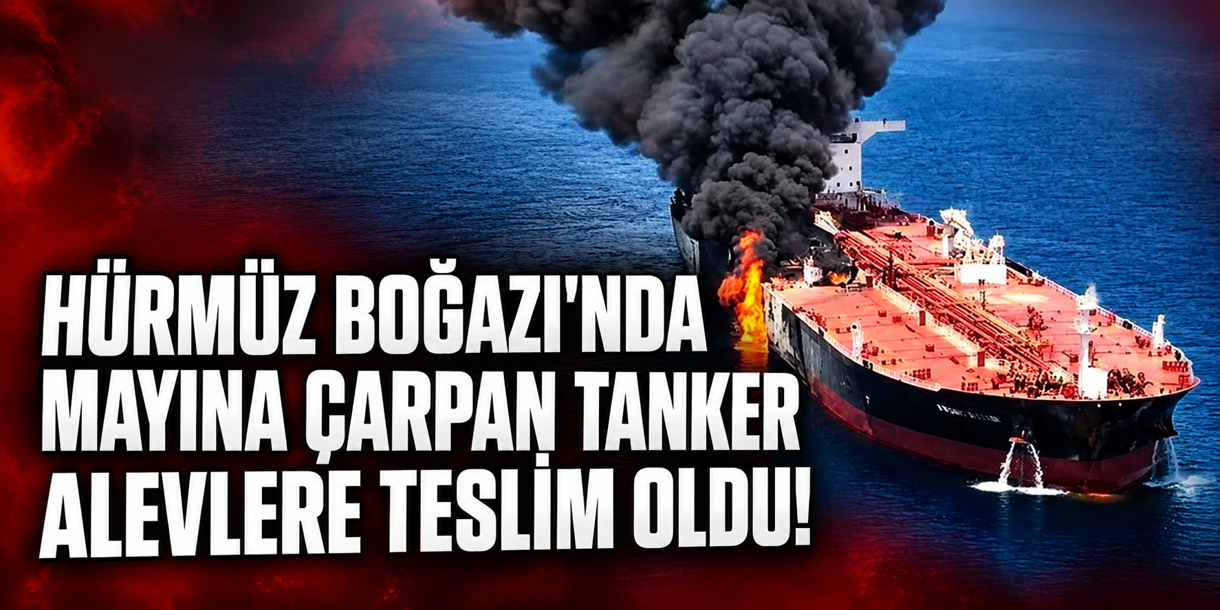Hürmüz Boğazı’nda mayına çarpan tankerde yangın!