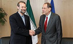 Laricani Solana görüşmesi başladı