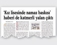 'Namaz baskısı hiç olmadı '